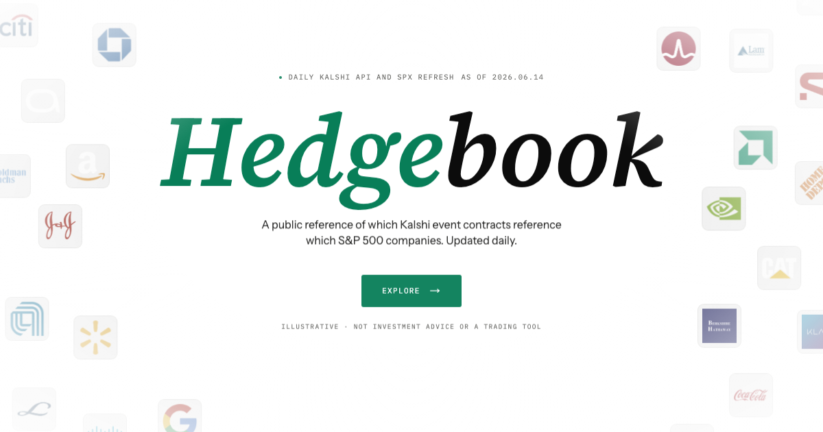 Hedgebook connecting event contracts to S&P 500 companies
