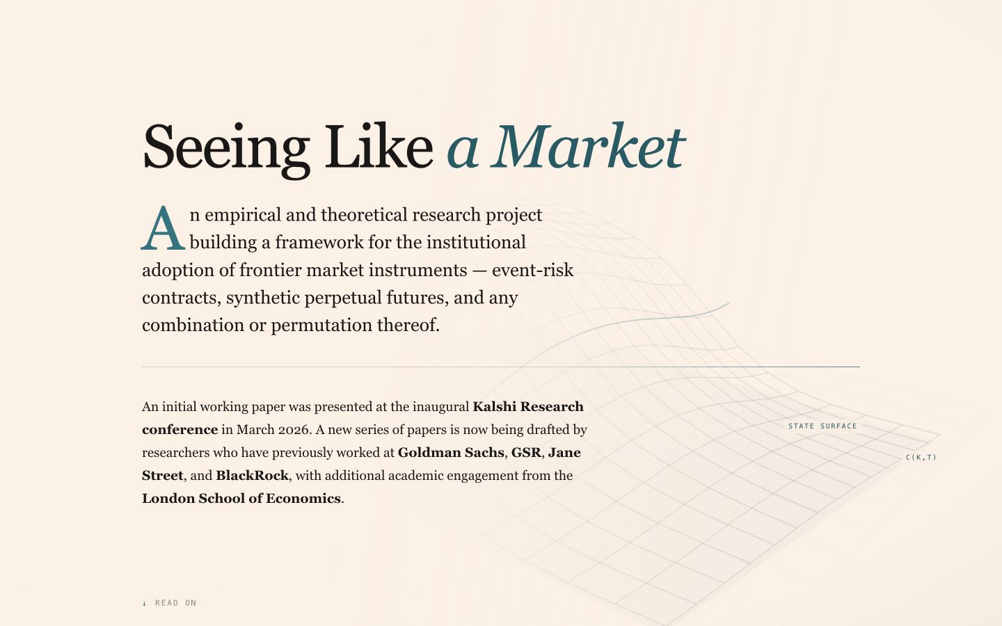 Seeing Like a Market research program