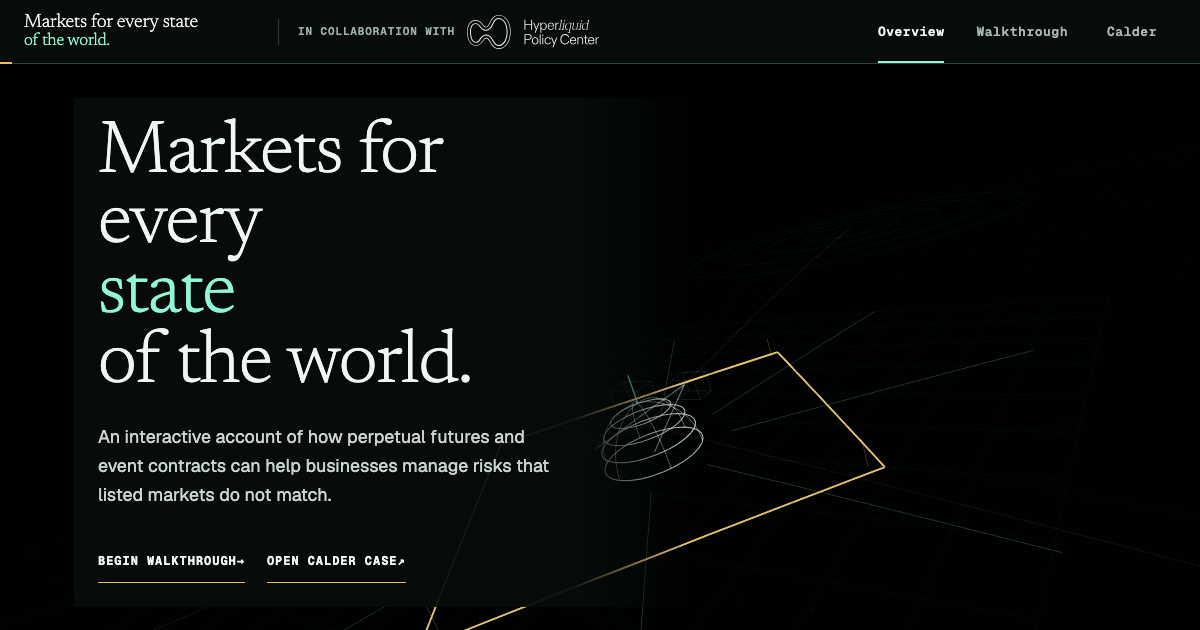 Statebook publication showing markets for every state of the world